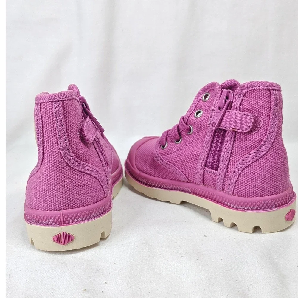 Palladium Pampa Hi Boots Shoes Ibis Rose Pink Canvas Infant Size 4 New in Box